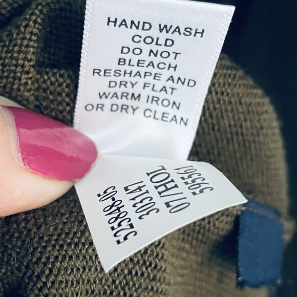 Banana Republic 100% Extra Fine Italian Merino Wool Sweater Men Medium Olive - Picture 5 of 11